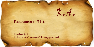 Kelemen Ali névjegykártya